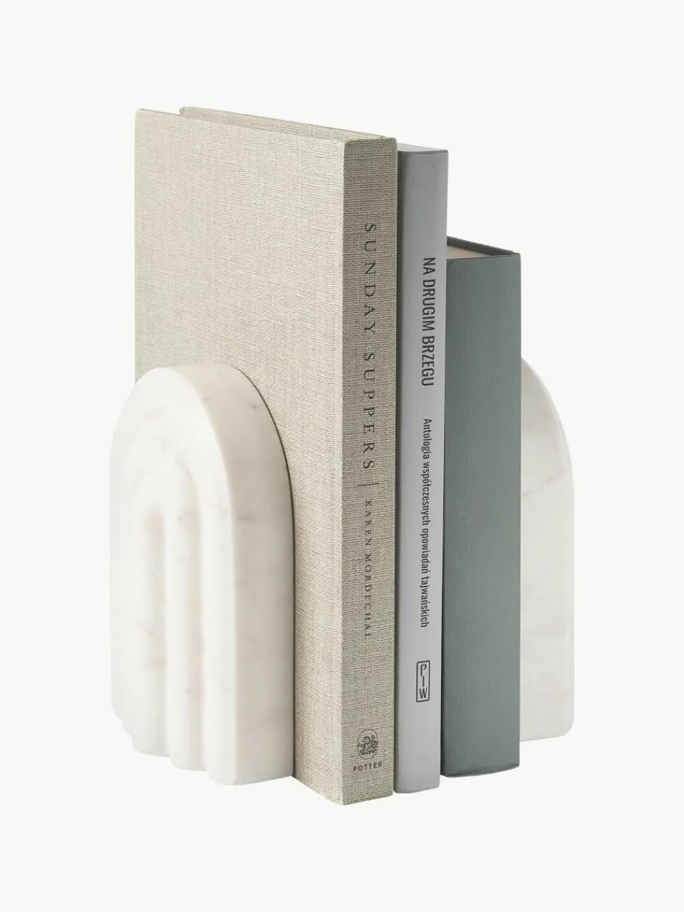 Marmeren boekensteunen Malie, 2 stuks^Westwing Collection Best