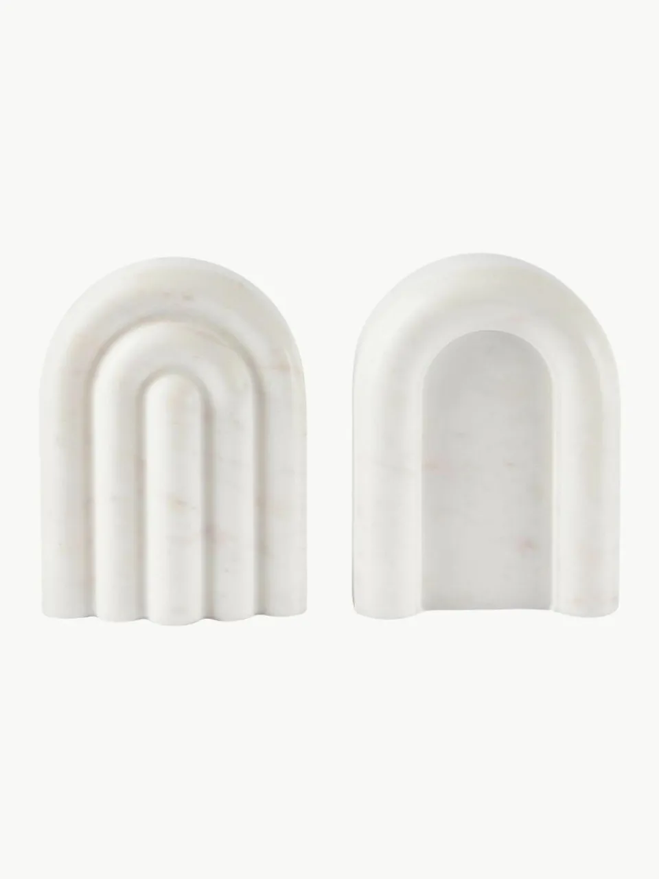 Marmeren boekensteunen Malie, 2 stuks^Westwing Collection Best