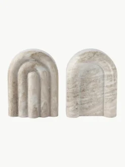 Marmeren boekensteunen Malie, 2 stuks^Westwing Collection Fashion