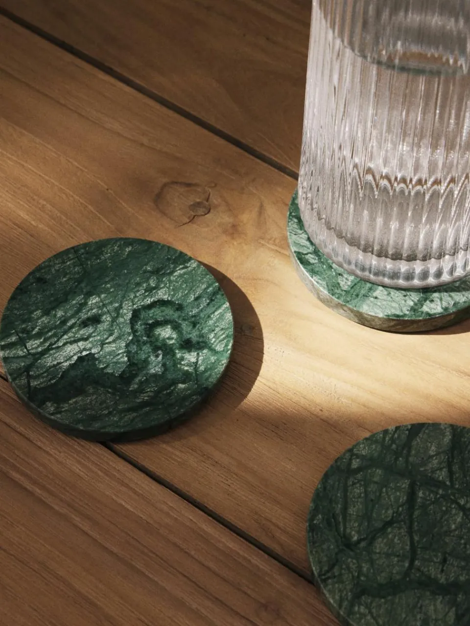 Marmeren onderzetters Callum in groen, 4 stuks^Westwing Collection Sale