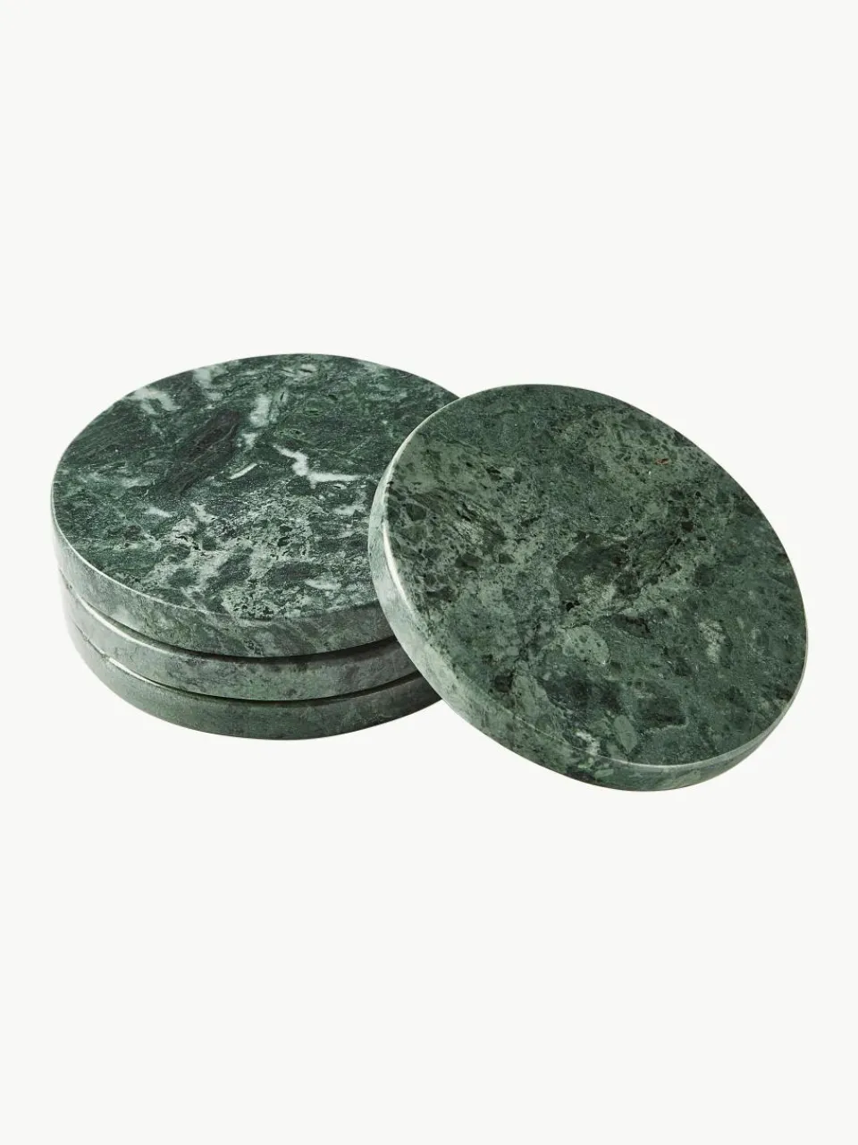 Marmeren onderzetters Callum in groen, 4 stuks^Westwing Collection Sale