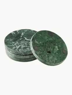 Marmeren onderzetters Callum in groen, 4 stuks^Westwing Collection Sale