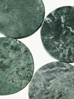 Marmeren onderzetters Callum in groen, 4 stuks^Westwing Collection Sale