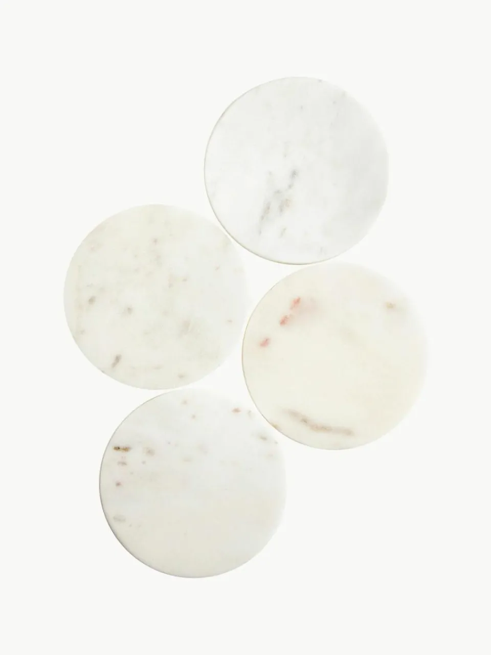 Marmeren onderzetters Callum in wit, 4 stuks^Westwing Collection Discount