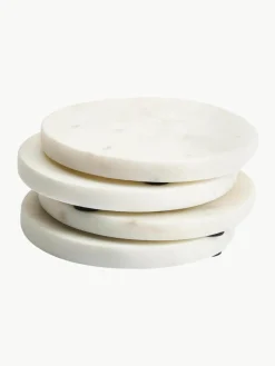 Marmeren onderzetters Callum in wit, 4 stuks^Westwing Collection Discount
