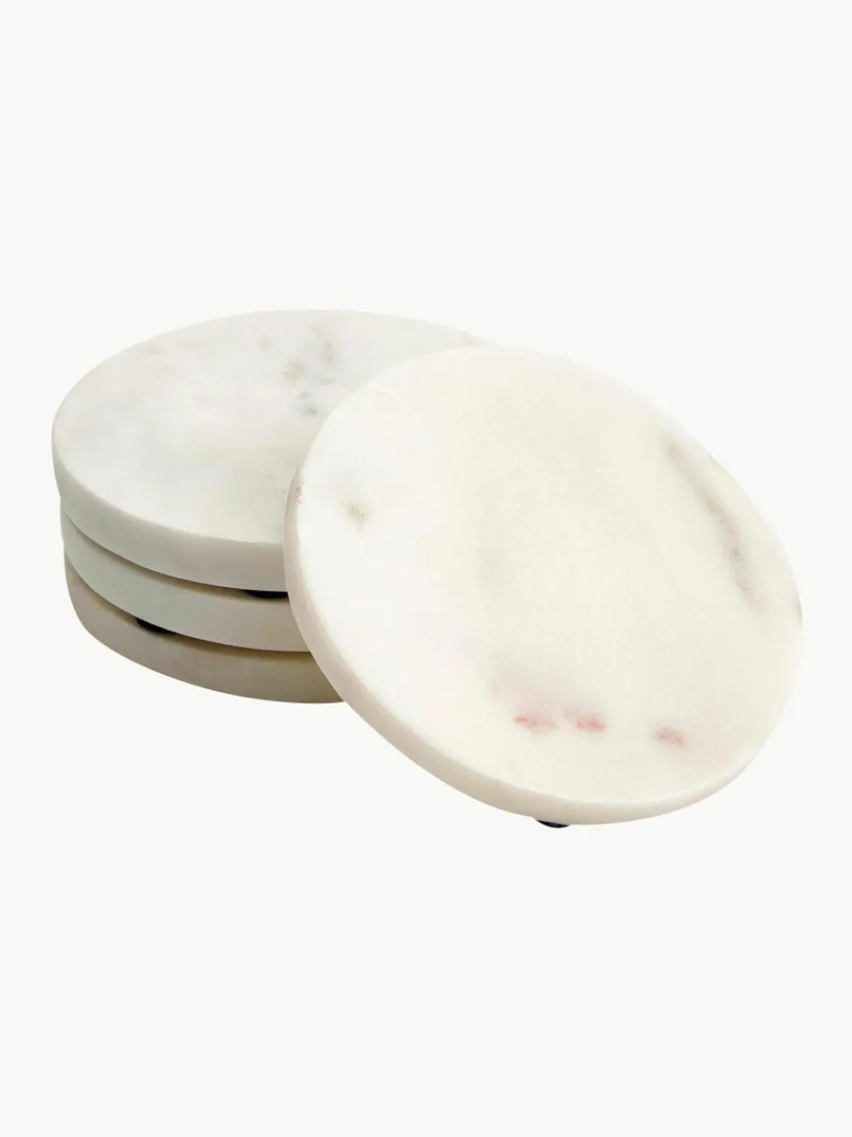 Marmeren onderzetters Callum in wit, 4 stuks^Westwing Collection Discount
