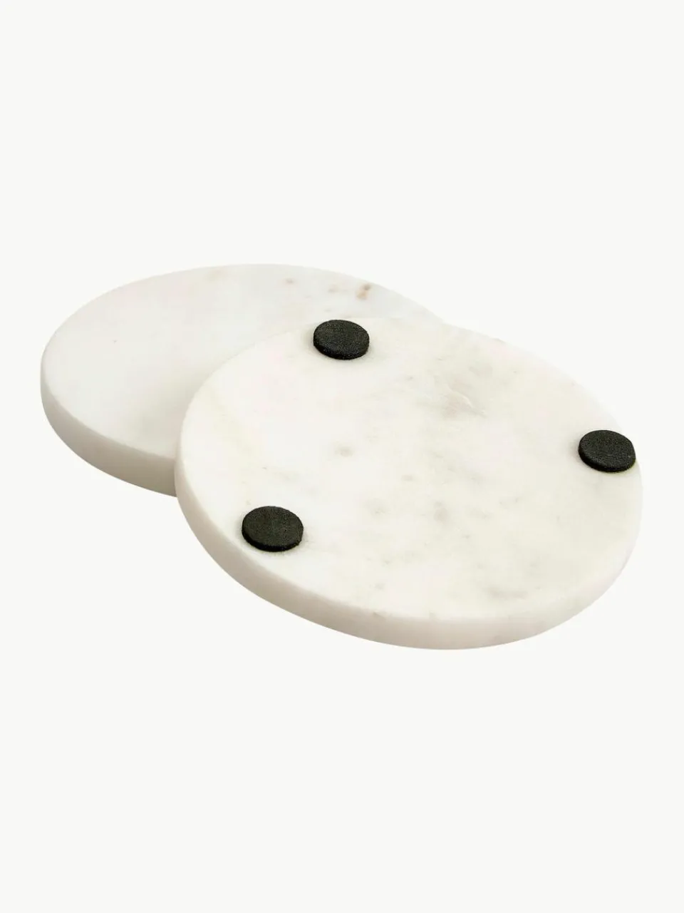 Marmeren onderzetters Callum in wit, 4 stuks^Westwing Collection Discount