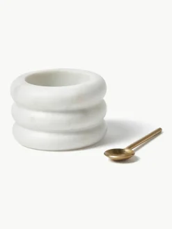Marmeren schalen Zuri met lepel, 2 stuks^Westwing Collection Outlet