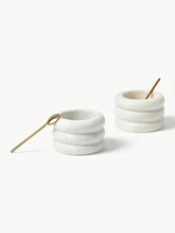 Marmeren schalen Zuri met lepel, 2 stuks^Westwing Collection Outlet