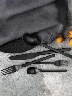 Mat geborstelde bestekset Manufacture Rock, 4 personen (20-delig)^Villeroy & Boch Hot