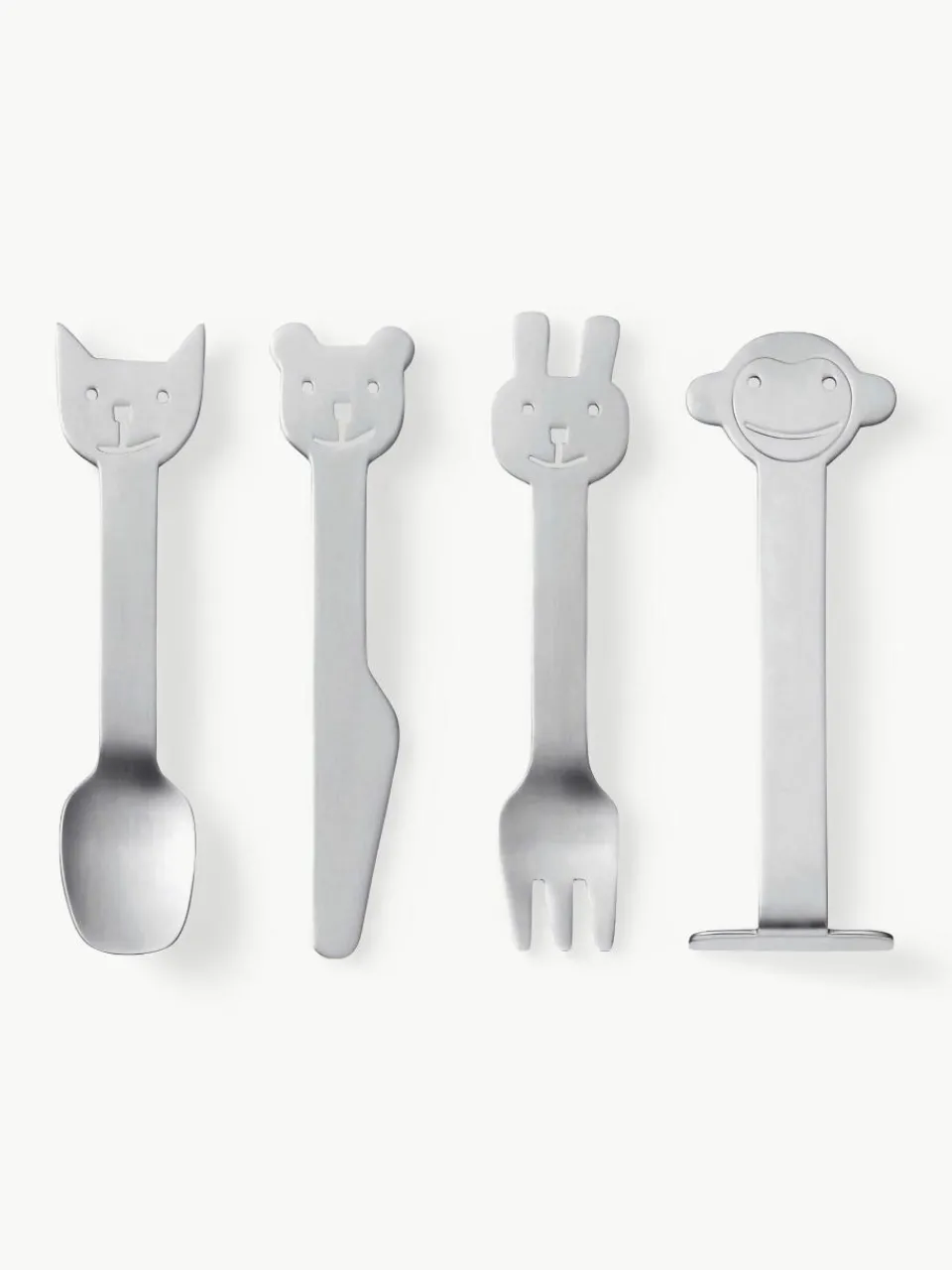Mat geborstelde kinderbestekset Animal Friends, 4-delig^Gense Discount