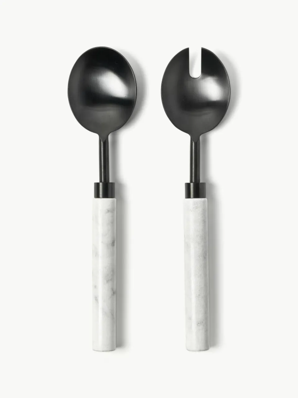 Mat geborstelde saladebestek Agata met marmeren handvat^Westwing Collection Hot