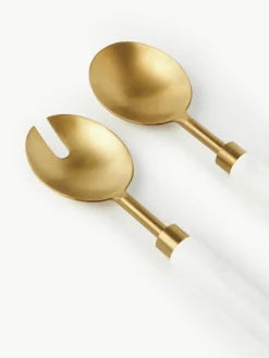 Mat geborstelde saladebestek Agata met marmeren handvat^Westwing Collection Discount