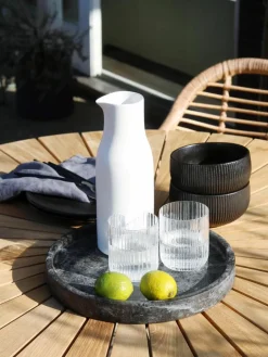 Mate schalen Neri met groefstructuur, 2 stuks^Bloomingville Fashion