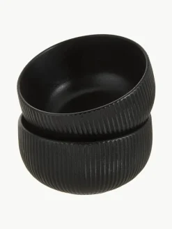 Mate schalen Neri met groefstructuur, 2 stuks^Bloomingville Fashion