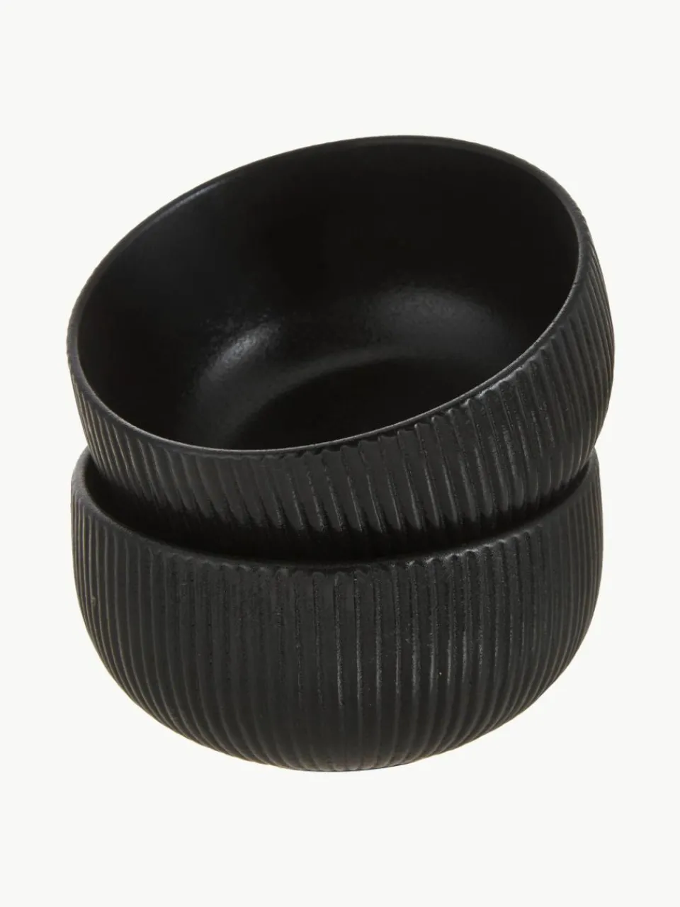 Mate schalen Neri met groefstructuur, 2 stuks^Bloomingville Fashion