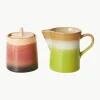 Melkkan en suikerpot 70's met reactief glazuur, set van 2^HKLIVING Online