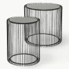 Metalen bijzettafels Wire met glazen blad, set van 2^Kare Design Clearance