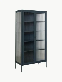 Metalen vitrinekast The Collector met geribbeld glas^Mustard Made Sale