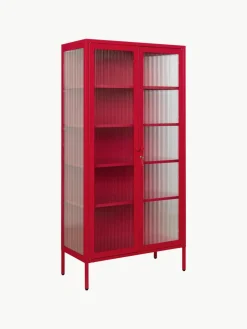 Metalen vitrinekast The Collector met geribbeld glas^Mustard Made Clearance