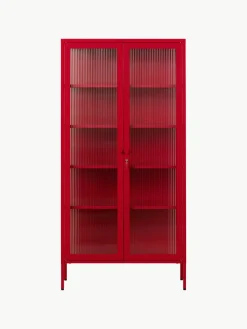 Metalen vitrinekast The Collector met geribbeld glas^Mustard Made Clearance