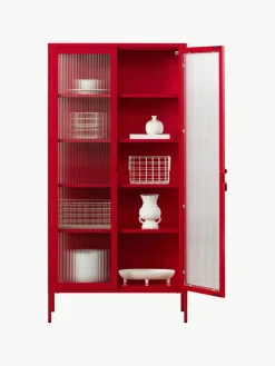 Metalen vitrinekast The Collector met geribbeld glas^Mustard Made Clearance