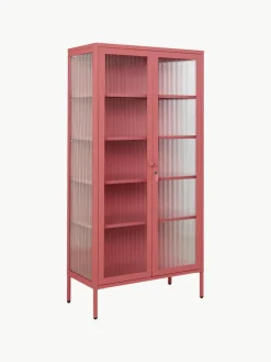Metalen vitrinekast The Collector met geribbeld glas^Mustard Made Online