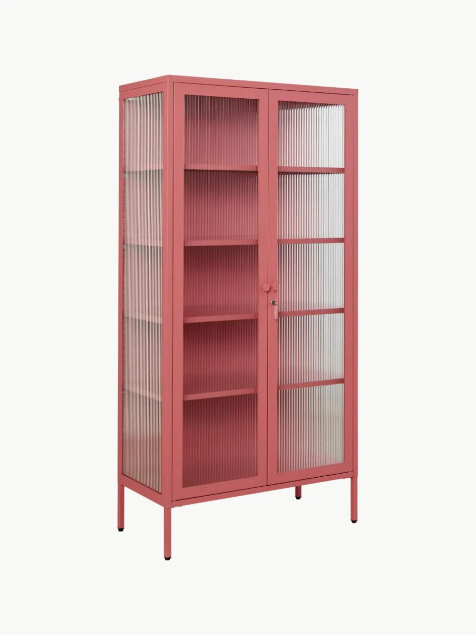 Metalen vitrinekast The Collector met geribbeld glas^Mustard Made Online