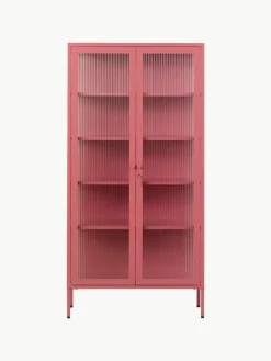 Metalen vitrinekast The Collector met geribbeld glas^Mustard Made Online