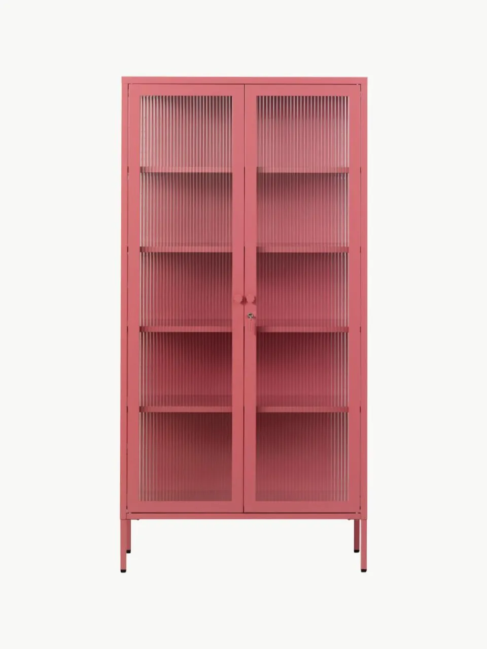Metalen vitrinekast The Collector met geribbeld glas^Mustard Made Online
