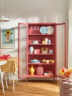 Metalen vitrinekast The Collector met geribbeld glas^Mustard Made Online