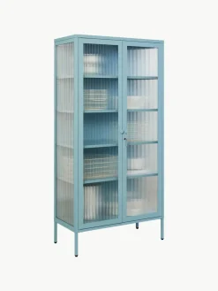 Metalen vitrinekast The Collector met geribbeld glas^Mustard Made Sale