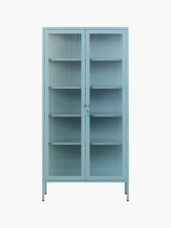 Metalen vitrinekast The Collector met geribbeld glas^Mustard Made Sale