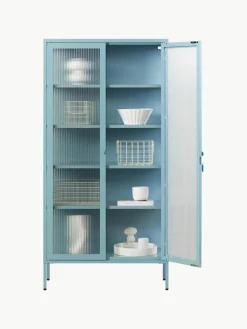 Metalen vitrinekast The Collector met geribbeld glas^Mustard Made Sale