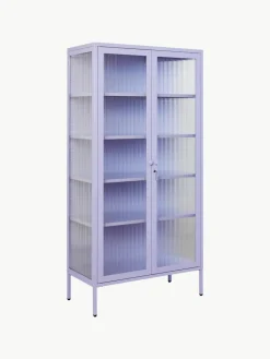 Metalen vitrinekast The Collector met geribbeld glas^Mustard Made Best