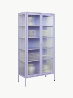 Metalen vitrinekast The Collector met geribbeld glas^Mustard Made Best