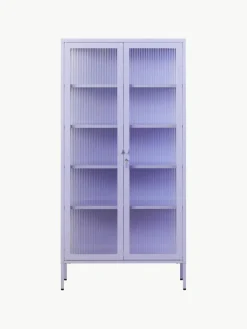 Metalen vitrinekast The Collector met geribbeld glas^Mustard Made Best