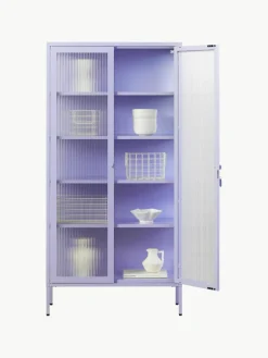 Metalen vitrinekast The Collector met geribbeld glas^Mustard Made Best
