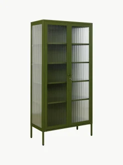 Metalen vitrinekast The Collector met geribbeld glas^Mustard Made Online