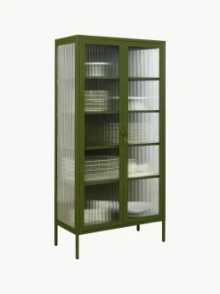 Metalen vitrinekast The Collector met geribbeld glas^Mustard Made Online