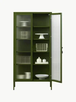 Metalen vitrinekast The Collector met geribbeld glas^Mustard Made Online