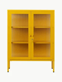 Metalen vitrinekast The Mixer met geribbeld glas^Mustard Made Discount
