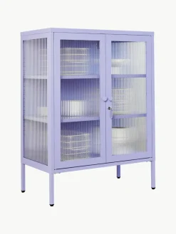 Metalen vitrinekast The Mixer met geribbeld glas^Mustard Made Hot