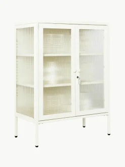 Metalen vitrinekast The Mixer met geribbeld glas^Mustard Made Sale
