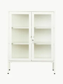 Metalen vitrinekast The Mixer met geribbeld glas^Mustard Made Sale
