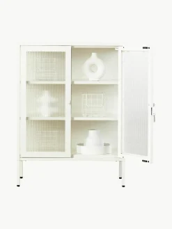 Metalen vitrinekast The Mixer met geribbeld glas^Mustard Made Sale