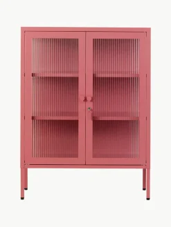 Metalen vitrinekast The Mixer met geribbeld glas^Mustard Made Sale