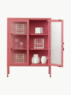 Metalen vitrinekast The Mixer met geribbeld glas^Mustard Made Sale