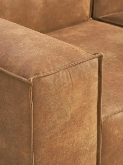 Modulaire bank Lennon (4-zits) van gerecycled leer met poef (links/rechts)^Westwing Collection Best