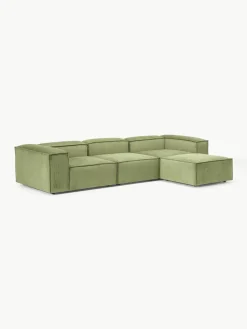 Modulaire bank Lennon (4-zits) van corduroy met poef (links/rechts)^Westwing Collection Outlet